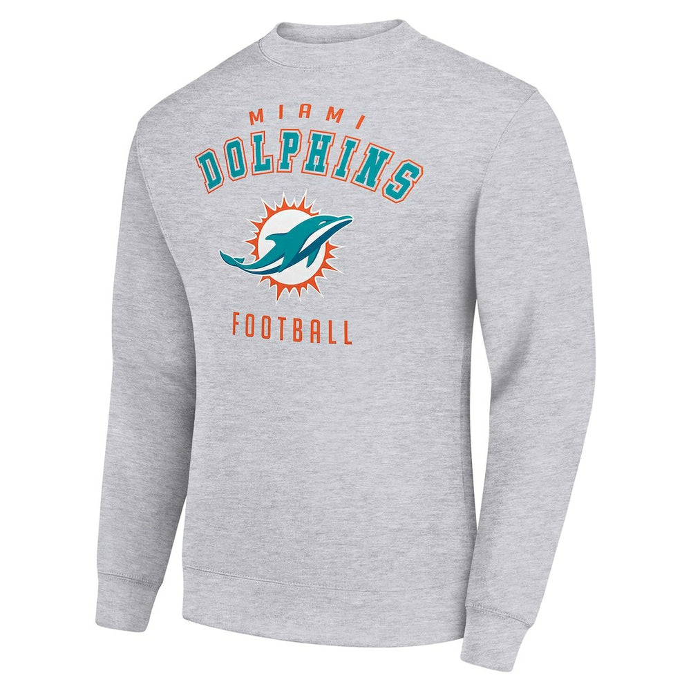 Miami Dolphins Starter Team Logo Pullover Sweatshirt Heather Gray - NFL