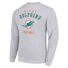 Miami Dolphins Starter Team Logo Pullover Sweatshirt Heather Gray - NFL