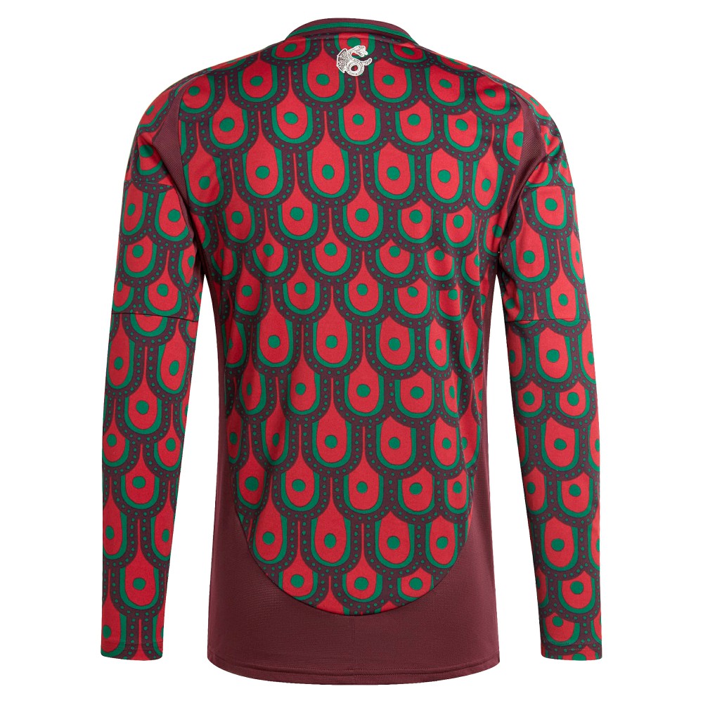 Adidas Mexico National Team 2024 Home Replica Long Sleeve Jerseys - Burgundy