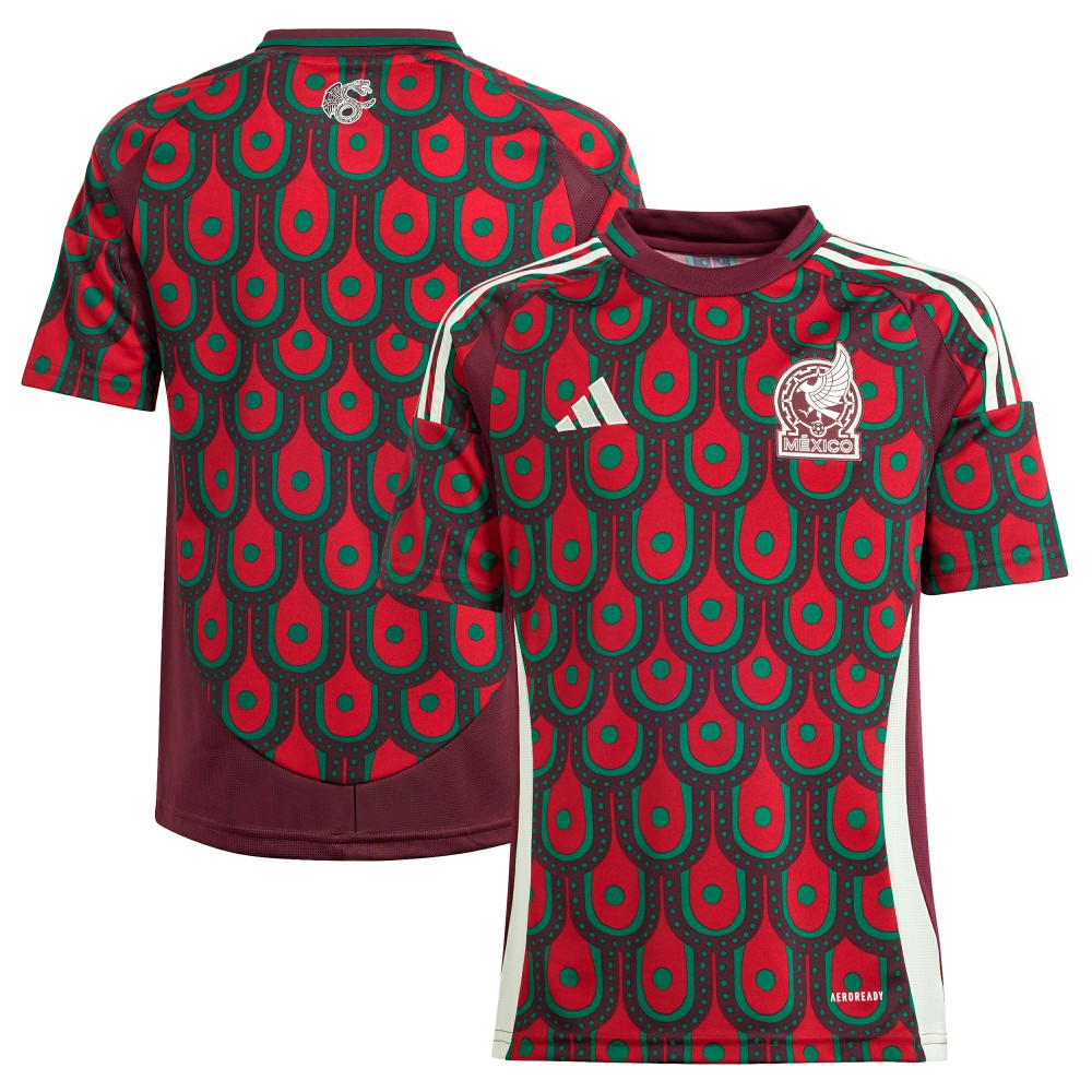 Adidas Mexico National Team Youth 2024 Home Replica Jerseys - Burgundy