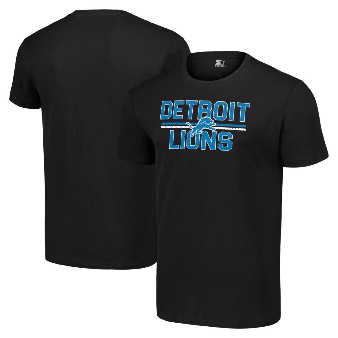 Detroit Lions Starter Team Mesh Print Graphic T-Shirt Black - NFL