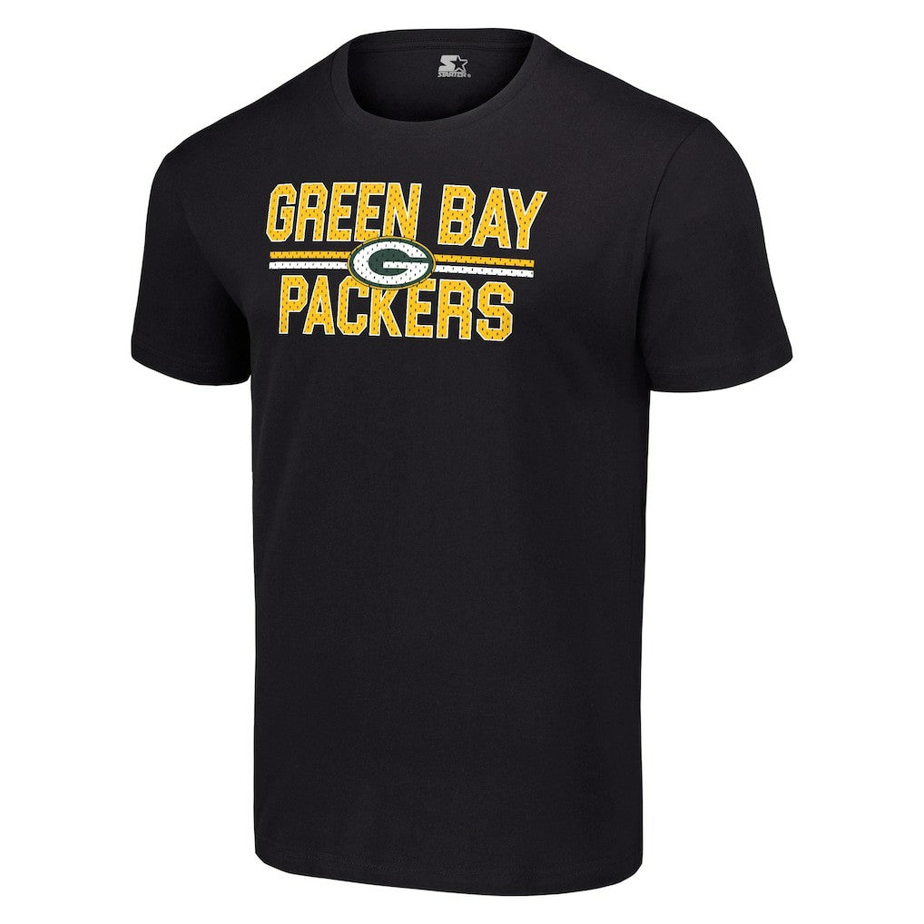 Green Bay Packers Starter Team Mesh Print Graphic T-Shirt Black - NFL