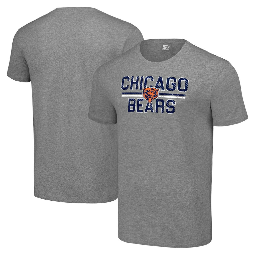Chicago Bears Starter Team Mesh Print Graphic T-Shirt Heather Gray - NFL