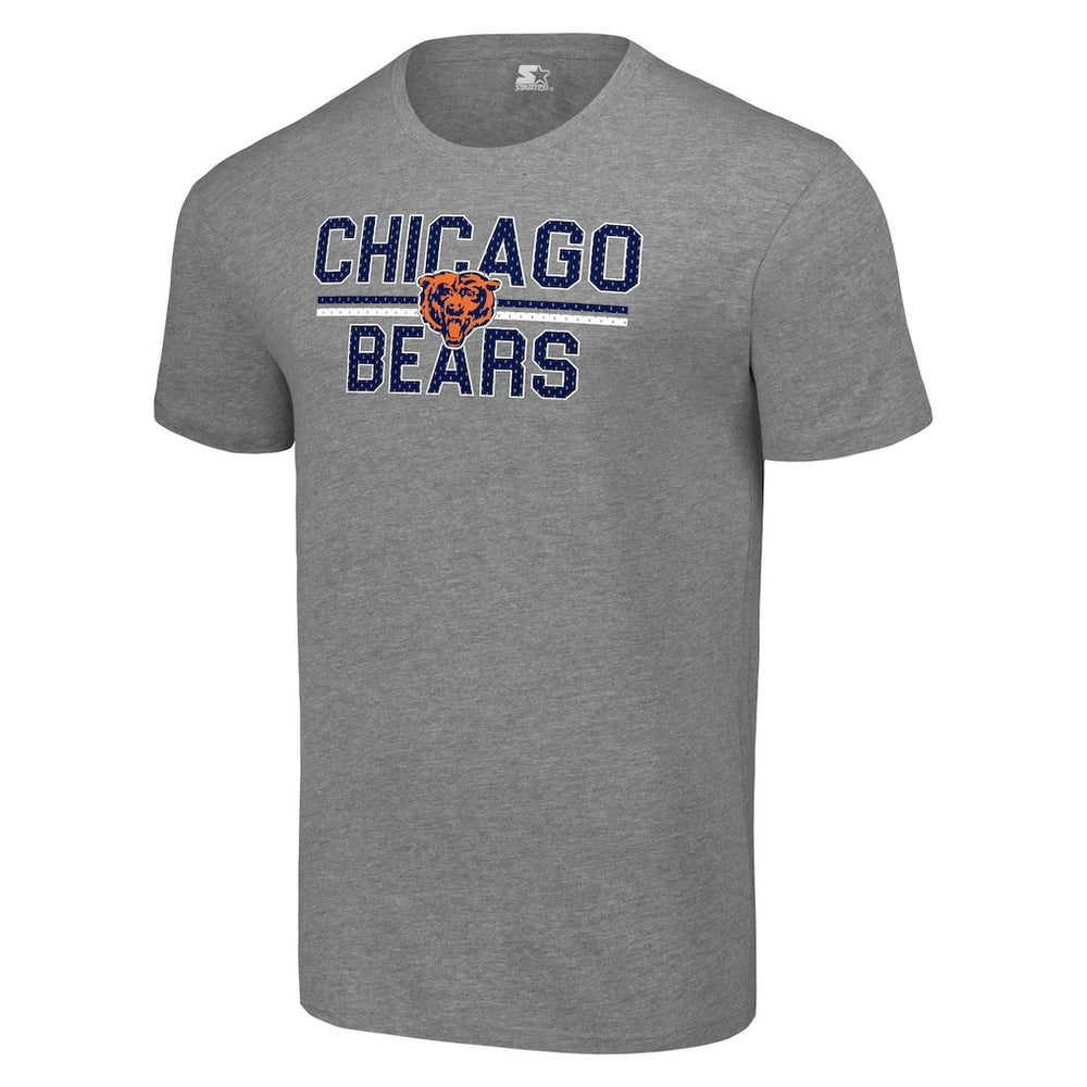 Chicago Bears Starter Team Mesh Print Graphic T-Shirt Heather Gray - NFL