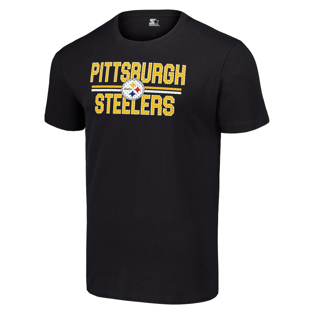 Pittsburgh Steelers Starter Team Mesh Print Graphic T-Shirt Black - NFL