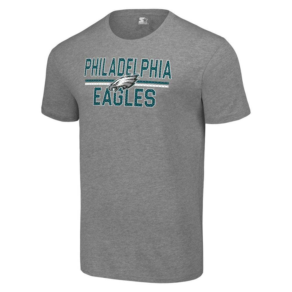 Philadelphia Eagles Starter Team Mesh Print Graphic T-Shirt Heather Gray - NFL