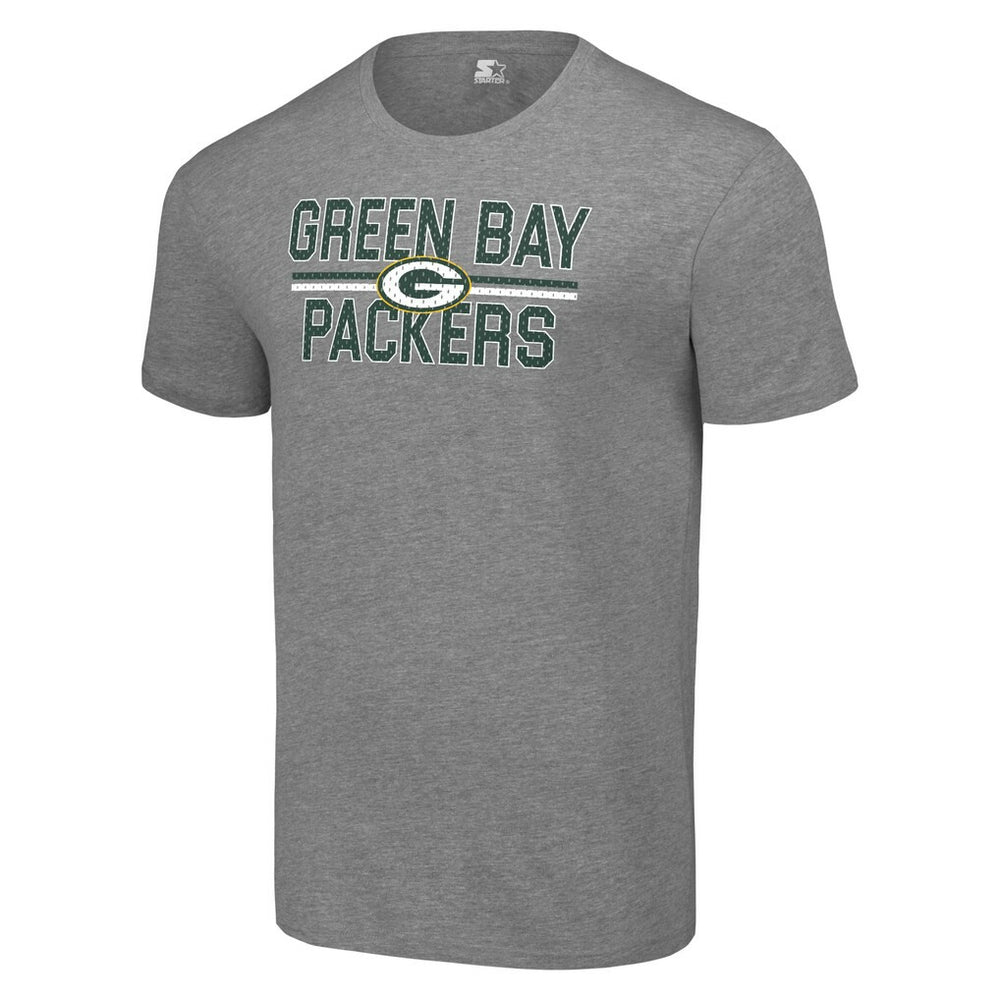 Green Bay Packers Starter Team Mesh Print Graphic T-Shirt Heather Gray - NFL