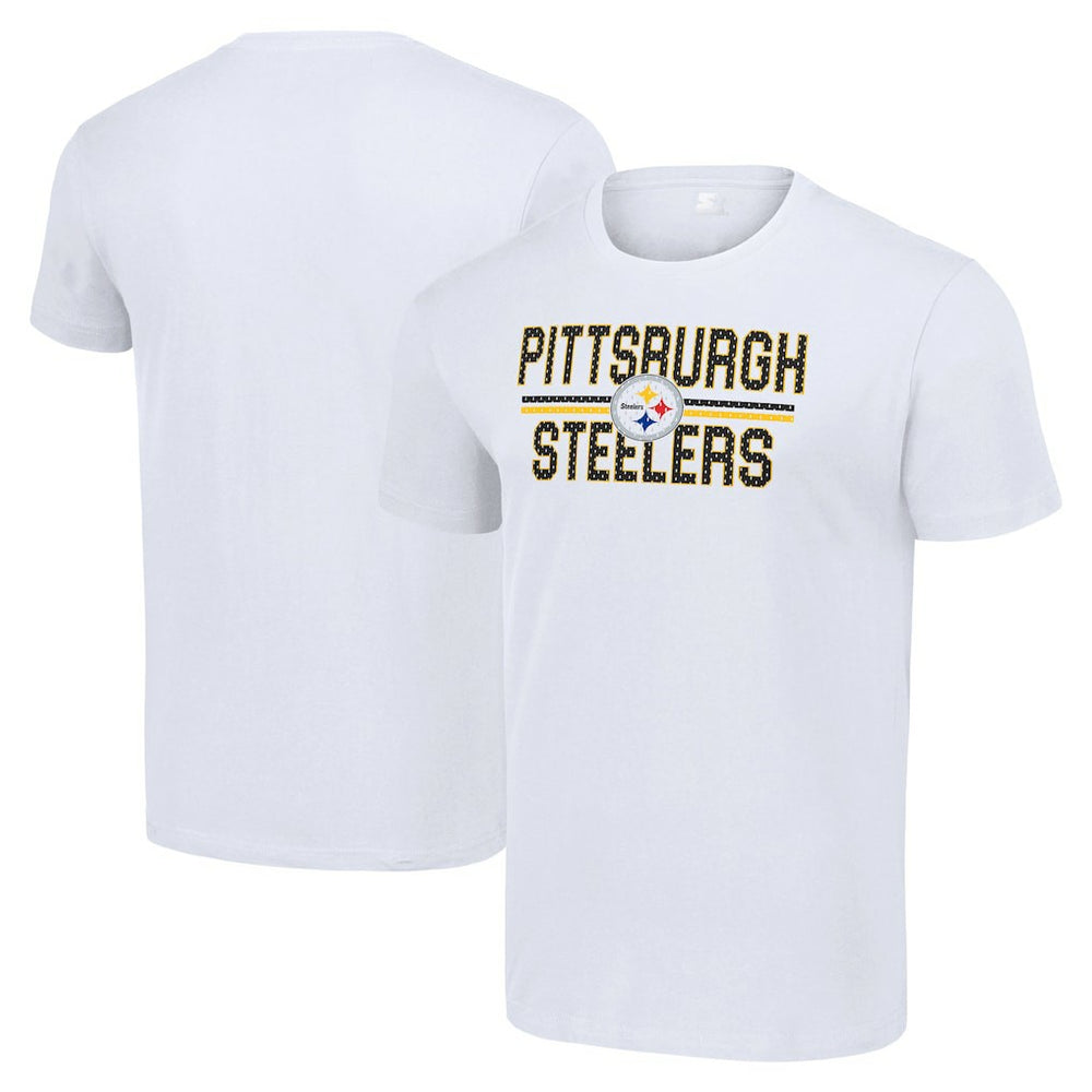 Pittsburgh Steelers Starter Team Mesh Print Graphic T-Shirt White - NFL