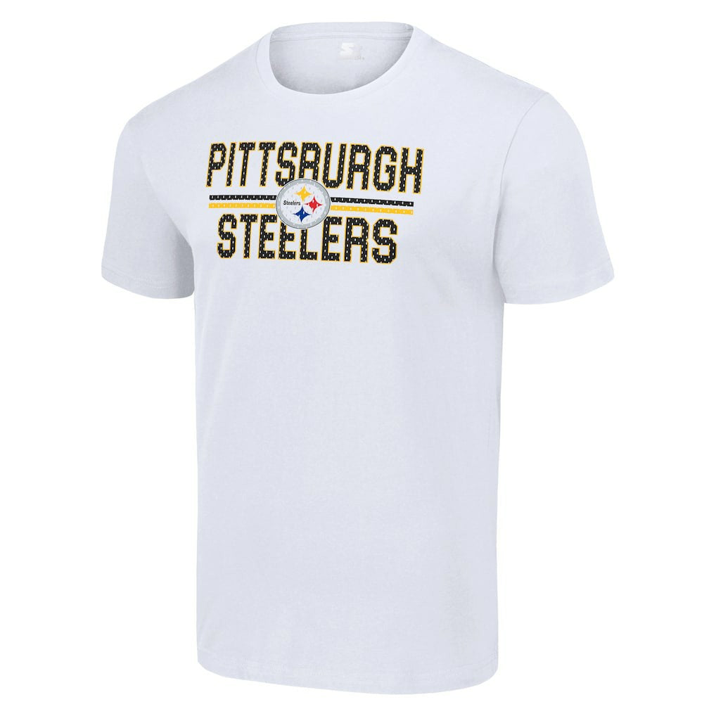 Pittsburgh Steelers Starter Team Mesh Print Graphic T-Shirt White - NFL