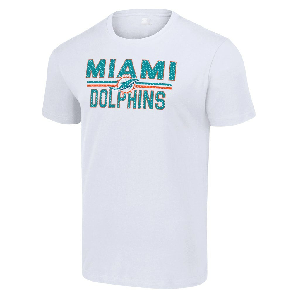 Miami Dolphins Starter Team Mesh Print Graphic T-Shirt White - NFL