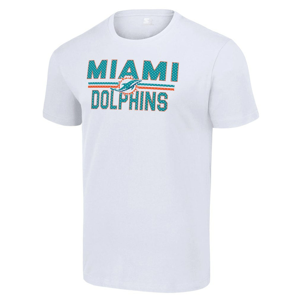 Miami Dolphins Starter Team Mesh Print Graphic T-Shirt White - NFL