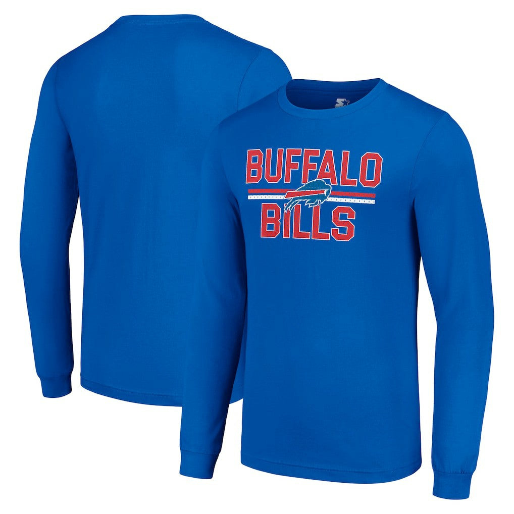 Buffalo Bills Starter Team Mesh Print Graphic Long Sleeve T-Shirt Royal - NFL