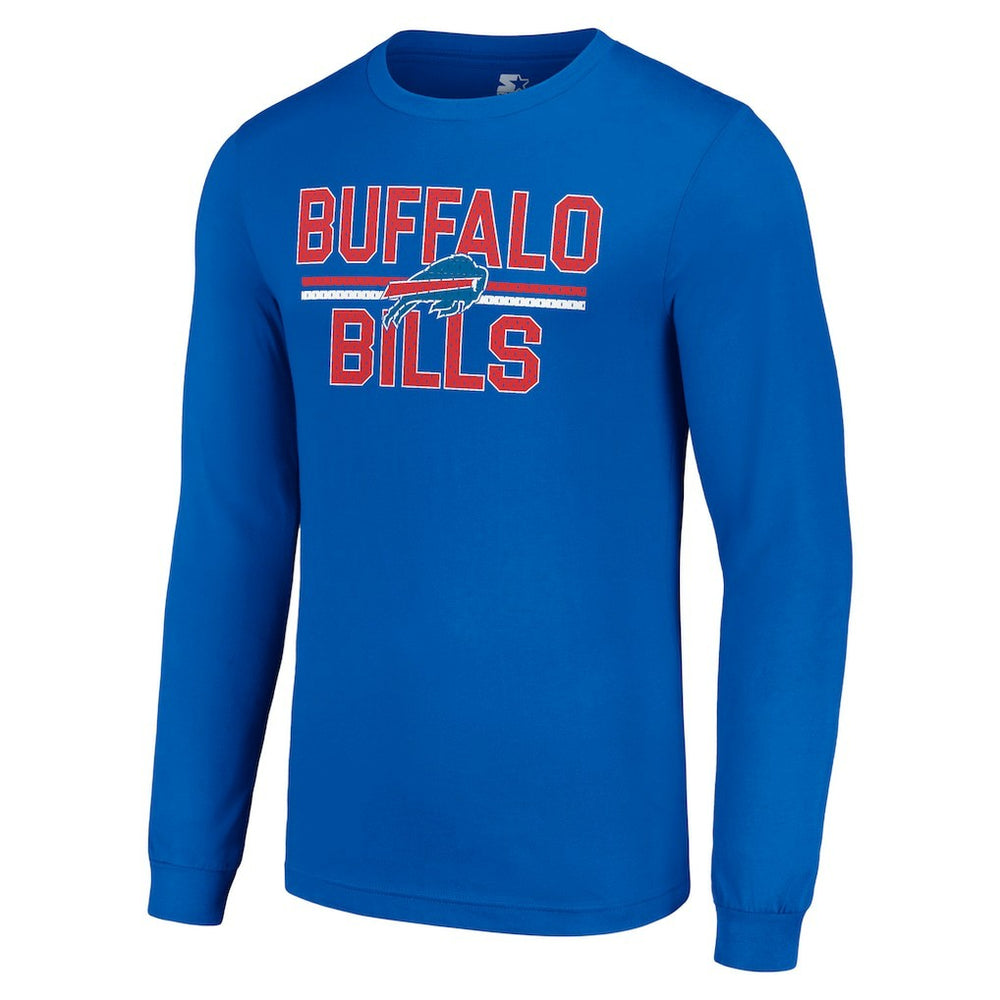 Buffalo Bills Starter Team Mesh Print Graphic Long Sleeve T-Shirt Royal - NFL