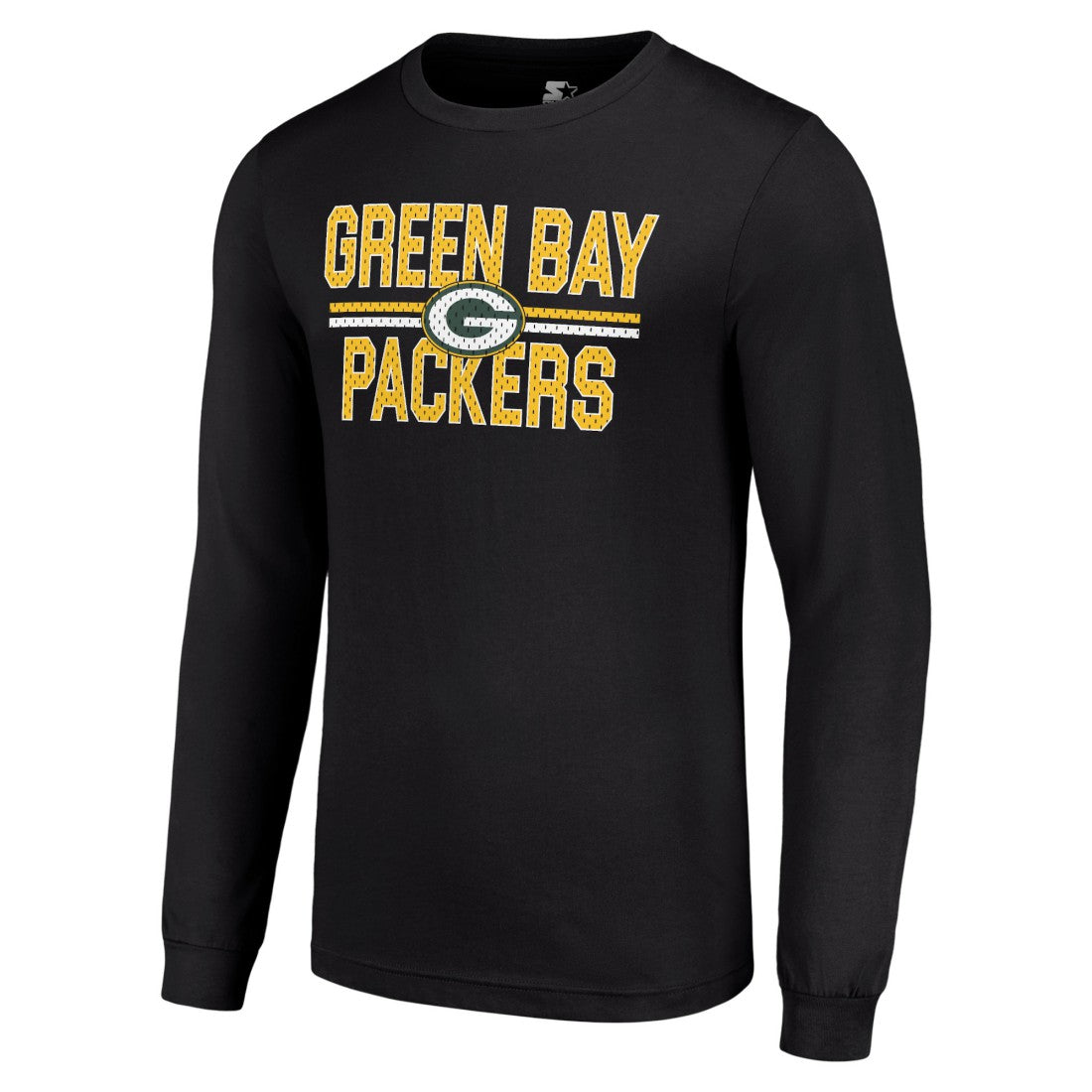 Green Bay Packers Starter Team Mesh Print Graphic Long Sleeve T-Shirt Black - NFL