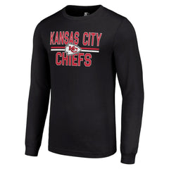 Kansas City Chiefs Starter Team Mesh Print Graphic Long Sleeve T-Shirt Black - NFL