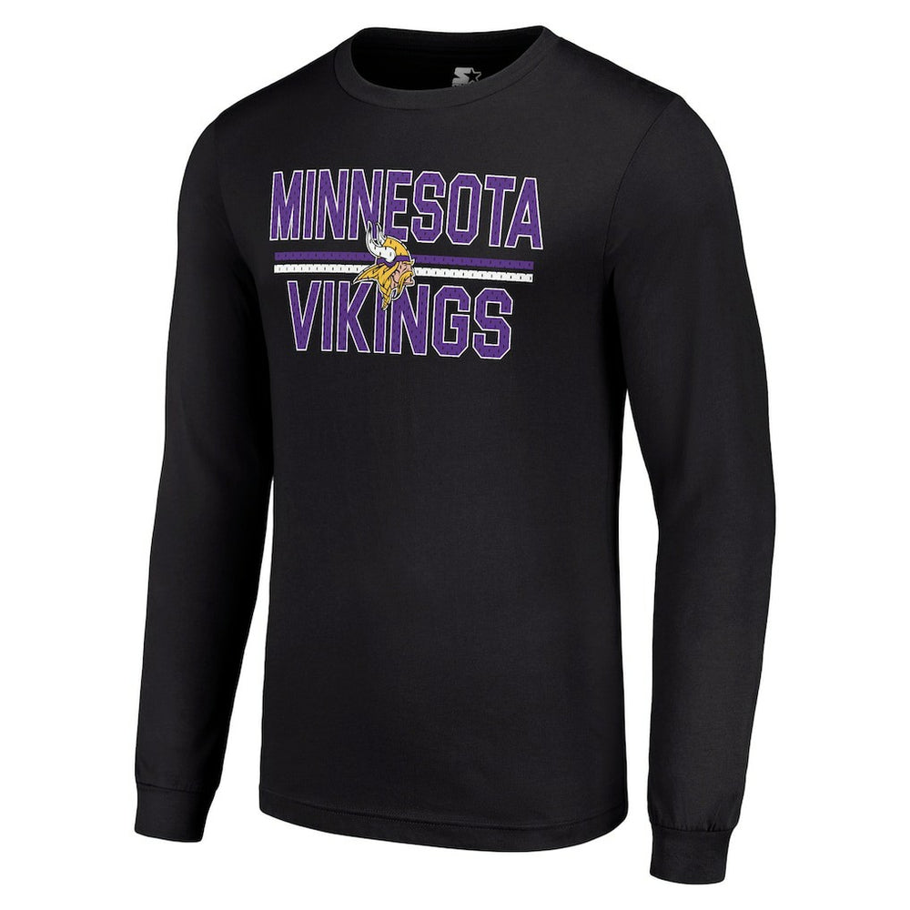 Minnesota Vikings Starter Team Mesh Print Graphic Long Sleeve T-Shirt Black - NFL