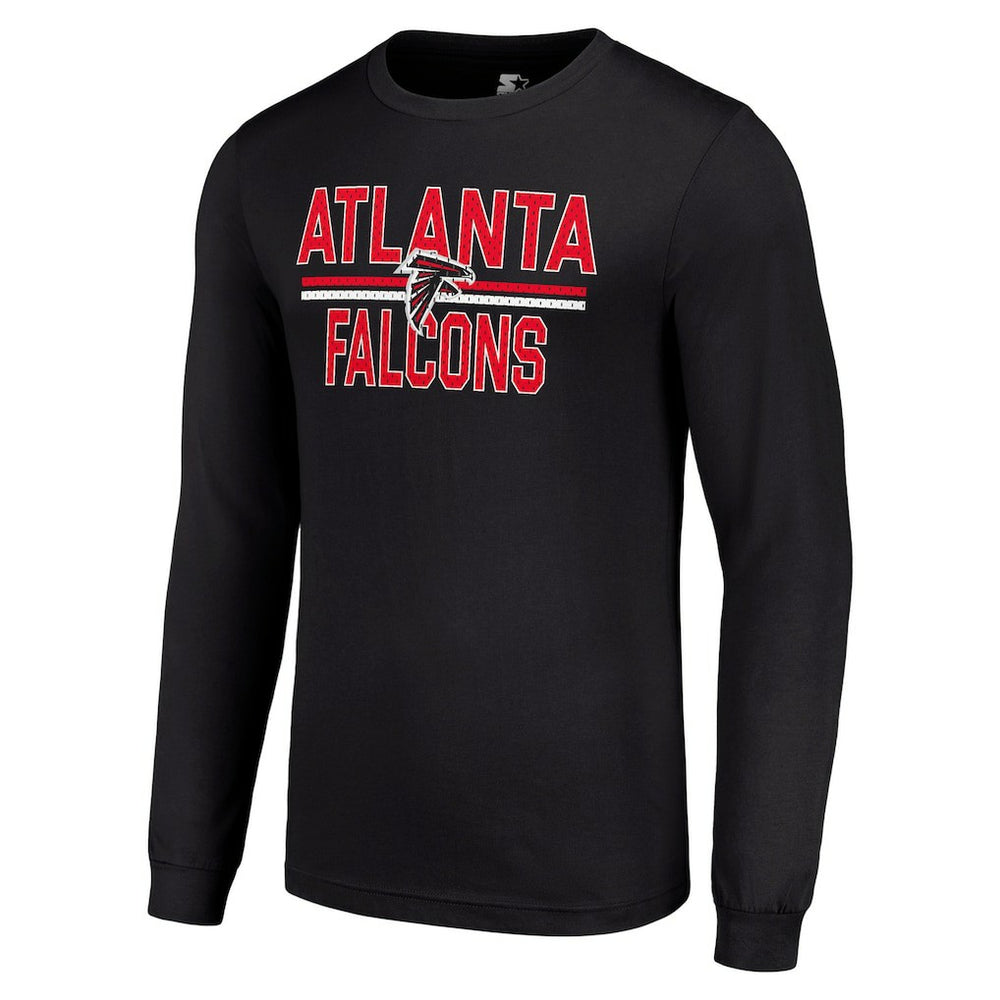 Atlanta Falcons Starter Team Mesh Print Graphic Long Sleeve T-Shirt Black - NFL