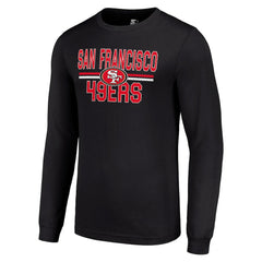 San Francisco 49ers Starter Team Mesh Print Graphic Long Sleeve T-Shirt Black - NFL