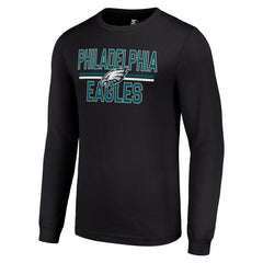 Philadelphia Eagles Starter Team Mesh Print Graphic Long Sleeve T-Shirt Black - NFL