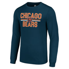 Chicago Bears Starter Team Mesh Print Graphic Long Sleeve T-Shirt Navy - NFL