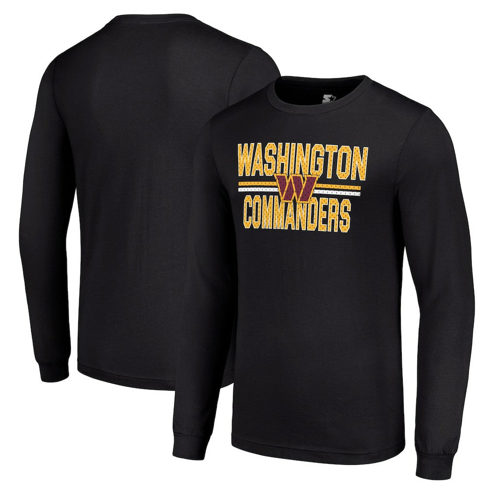 Washington Commanders Starter Team Mesh Print Graphic Long Sleeve T-Shirt Black - NFL