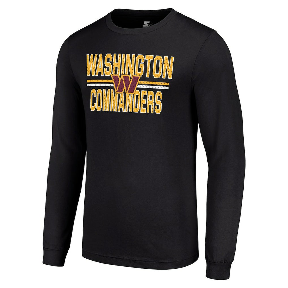 Washington Commanders Starter Team Mesh Print Graphic Long Sleeve T-Shirt Black - NFL