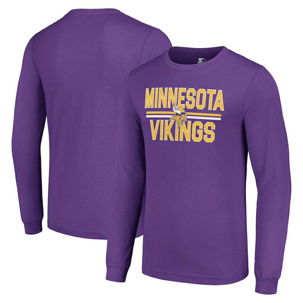 Minnesota Vikings Starter Team Mesh Print Graphic Long Sleeve T-Shirt Purple - NFL