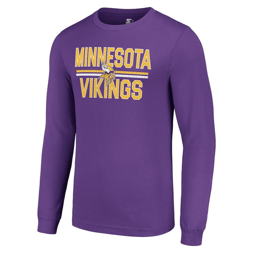 Minnesota Vikings Starter Team Mesh Print Graphic Long Sleeve T-Shirt Purple - NFL
