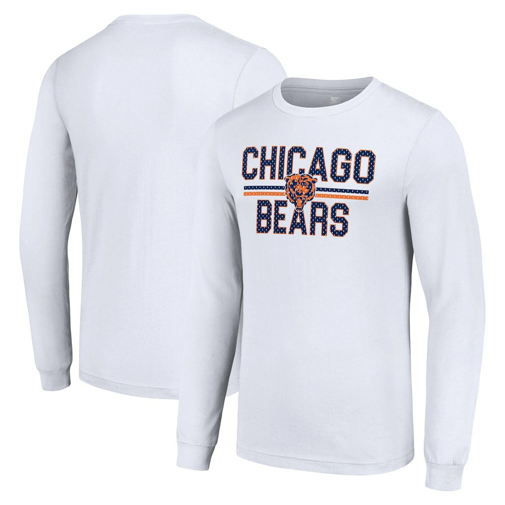 Chicago Bears Starter Team Mesh Print Graphic Long Sleeve T-Shirt White - NFL
