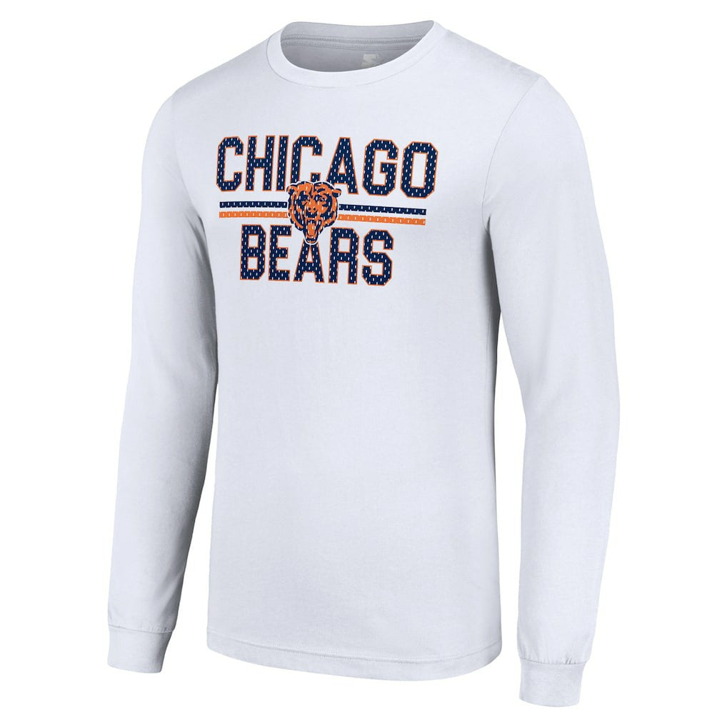 Chicago Bears Starter Team Mesh Print Graphic Long Sleeve T-Shirt White - NFL