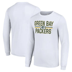 Green Bay Packers Starter Team Mesh Print Graphic Long Sleeve T-Shirt White - NFL