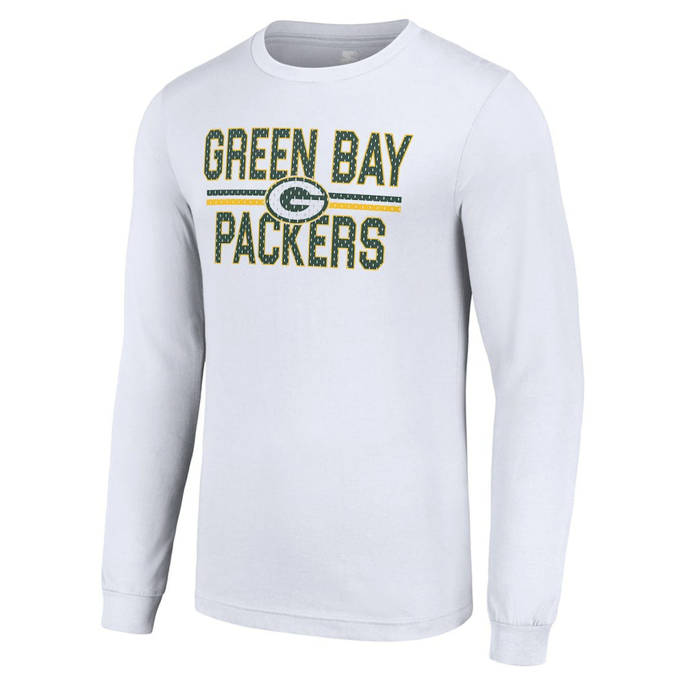 Green Bay Packers Starter Team Mesh Print Graphic Long Sleeve T-Shirt White - NFL
