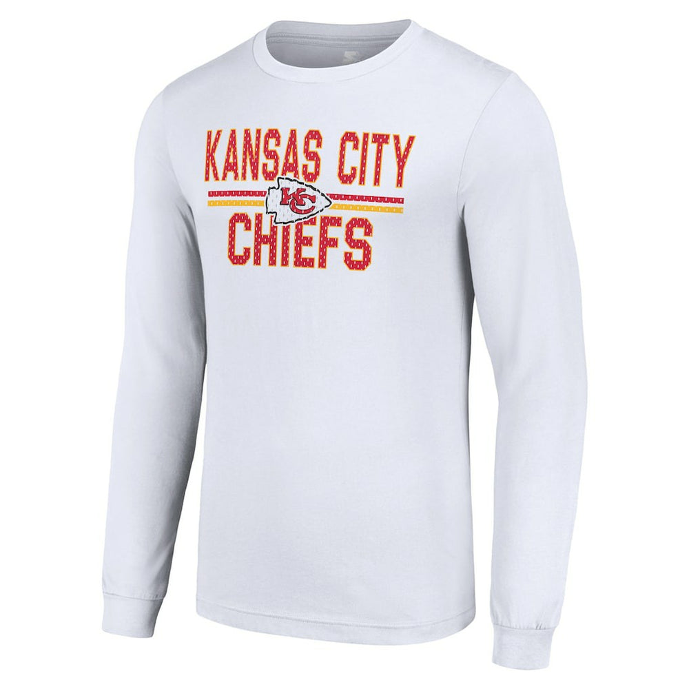 Kansas City Chiefs Starter Team Mesh Print Graphic Long Sleeve T-Shirt White - NFL