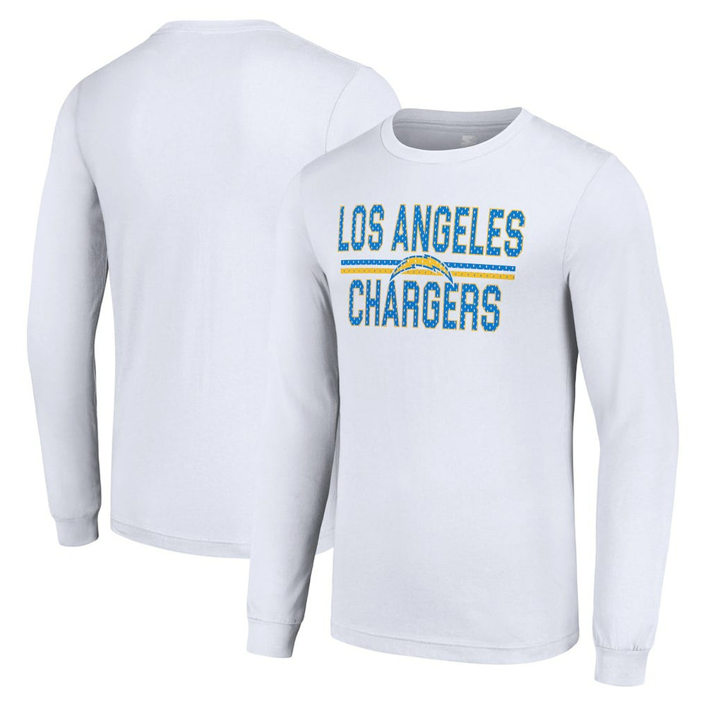 Los Angeles Chargers Starter Team Mesh Print Graphic Long Sleeve T-Shirt White - NFL
