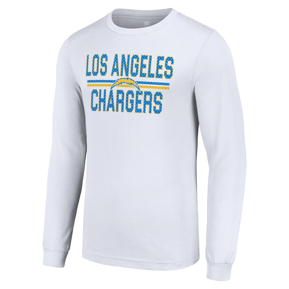 Los Angeles Chargers Starter Team Mesh Print Graphic Long Sleeve T-Shirt White - NFL