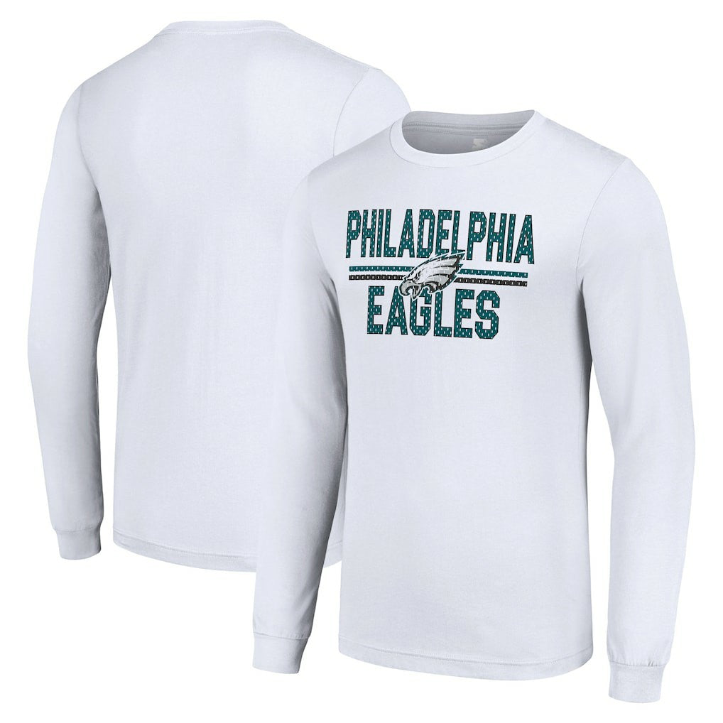 Philadelphia Eagles Starter Team Mesh Print Graphic Long Sleeve T-Shirt White - NFL