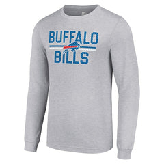 Buffalo Bills Starter Team Mesh Print Graphic Long Sleeve T-Shirt Heather Gray - NFL