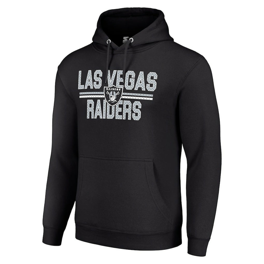 Las Vegas Raiders Starter Unisex Team Mesh Print Graphic Tri-Blend Pullover Hoodie Black - NFL
