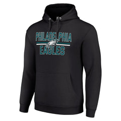 Philadelphia Eagles Starter Unisex Team Mesh Print Graphic Tri-Blend Pullover Hoodie Black - NFL