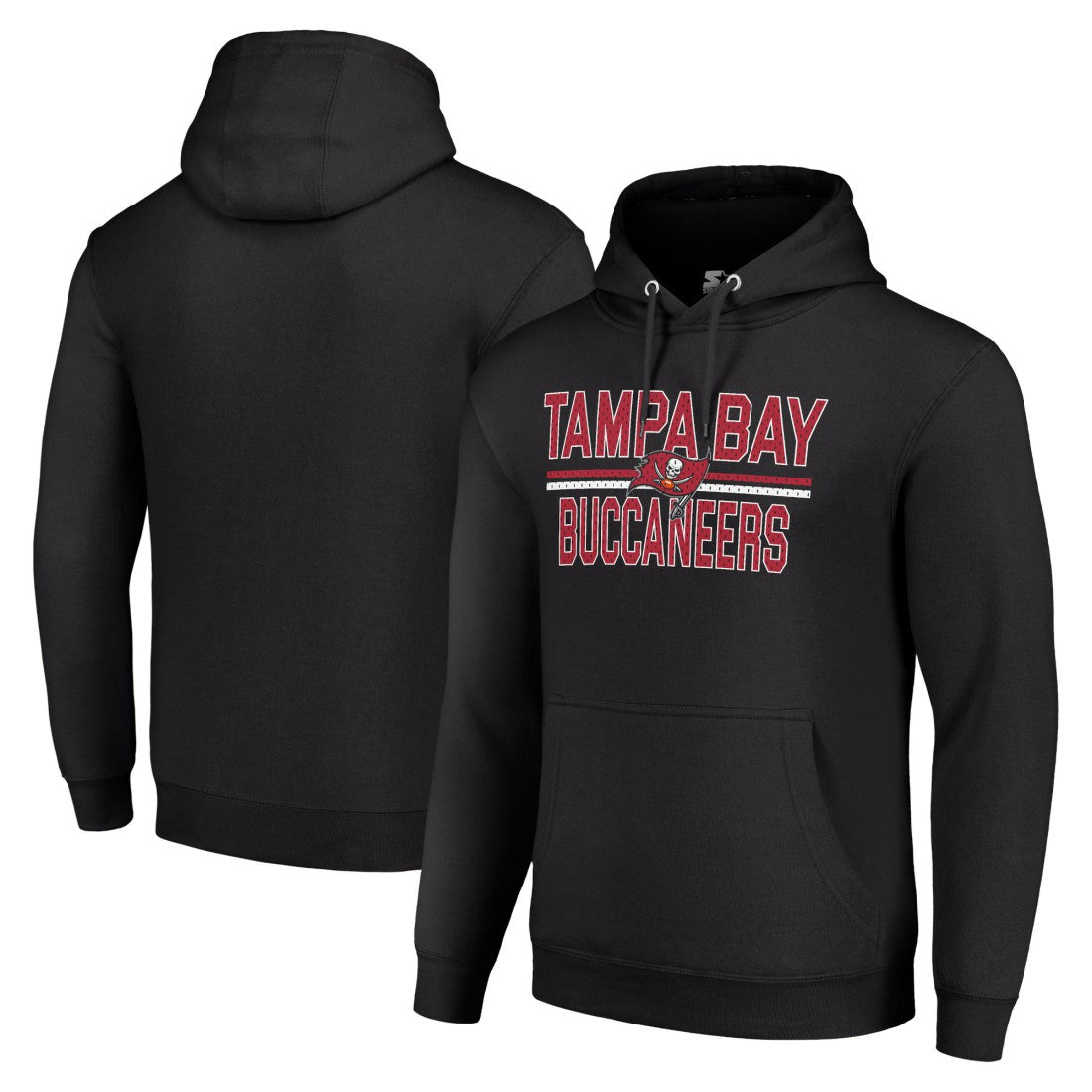 Tampa Bay Buccaneers Starter Unisex Team Mesh Print Graphic Tri-Blend Pullover Hoodie Black - NFL