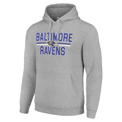 Baltimore Ravens Starter Unisex Team Mesh Print Graphic Tri-Blend Pullover Hoodie Heather Gray - NFL