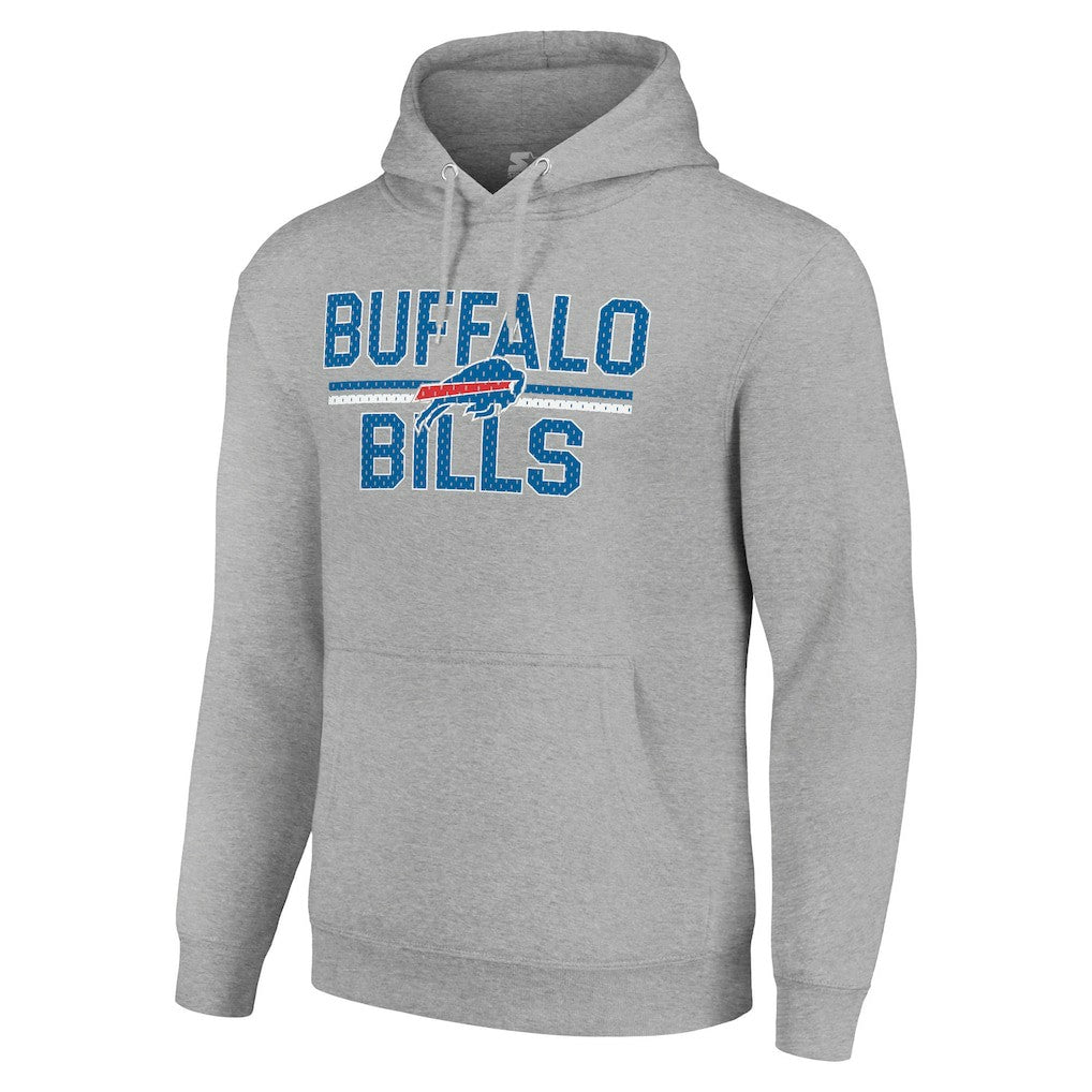 Buffalo Bills Starter Unisex Team Mesh Print Graphic Tri-Blend Pullover Hoodie Heather Gray - NFL