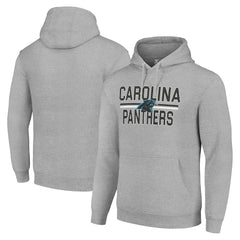 Carolina Panthers Starter Unisex Team Mesh Print Graphic Tri-Blend Pullover Hoodie Heather Gray - NFL