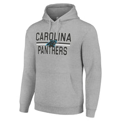 Carolina Panthers Starter Unisex Team Mesh Print Graphic Tri-Blend Pullover Hoodie Heather Gray - NFL
