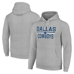 Dallas Cowboys Starter Unisex Team Mesh Print Graphic Tri-Blend Pullover Hoodie Heather Gray - NFL