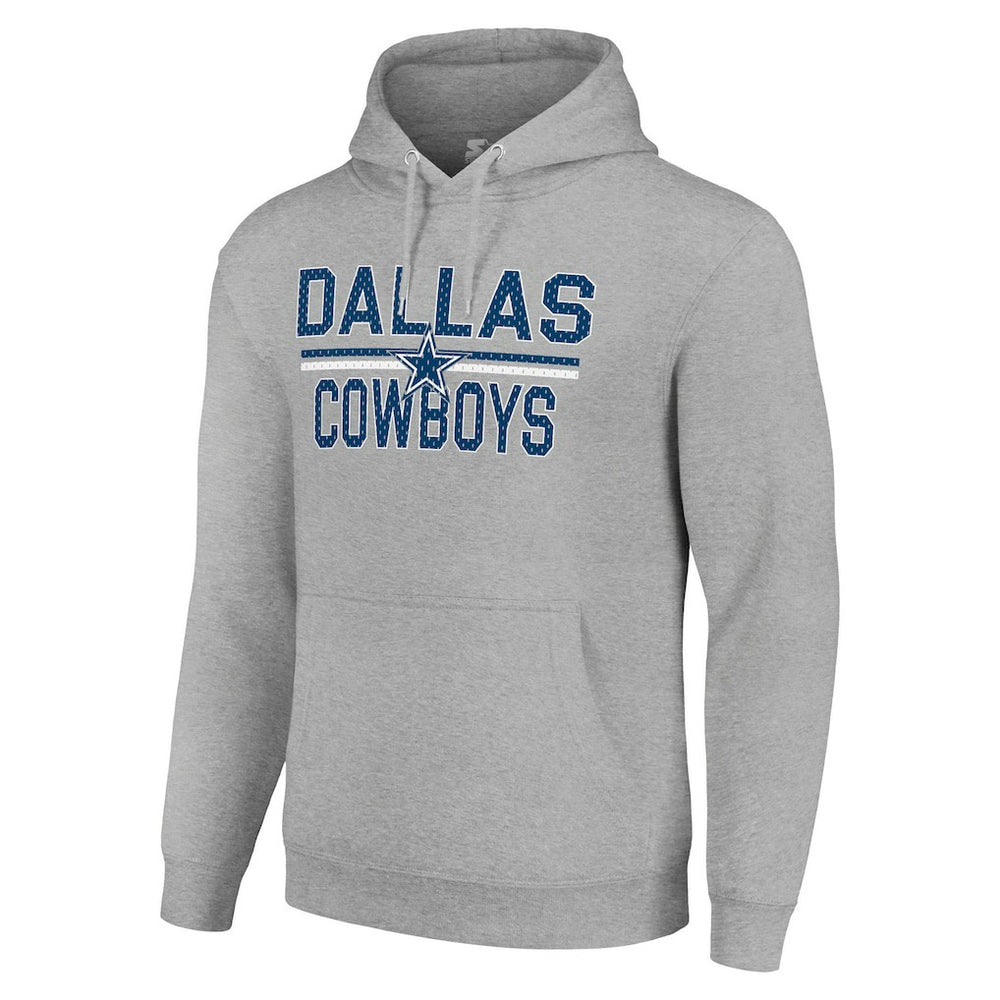 Dallas Cowboys Starter Unisex Team Mesh Print Graphic Tri-Blend Pullover Hoodie Heather Gray - NFL