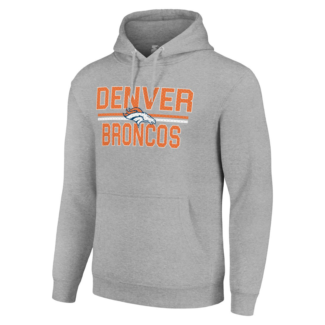 Denver Broncos Starter Unisex Team Mesh Print Graphic Tri-Blend Pullover Hoodie Heather Gray - NFL