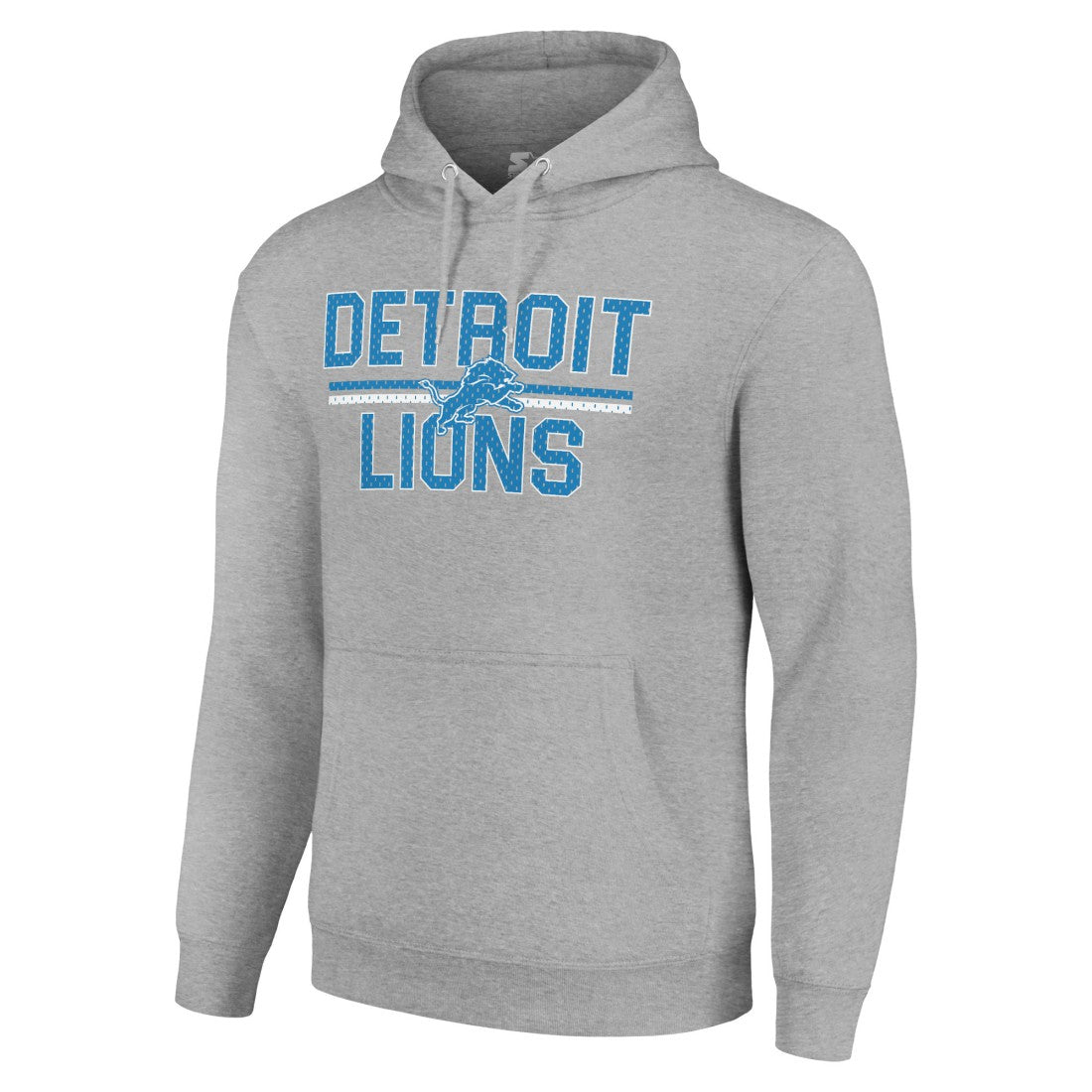 Detroit Lions Starter Unisex Team Mesh Print Graphic Tri-Blend Pullover Hoodie Heather Gray - NFL