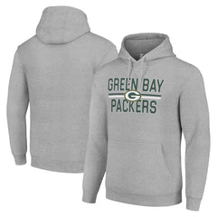 Green Bay Packers Starter Unisex Team Mesh Print Graphic Tri-Blend Pullover Hoodie Heather Gray - NFL