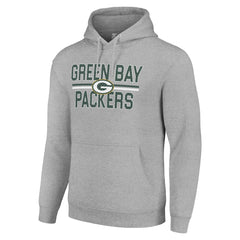 Green Bay Packers Starter Unisex Team Mesh Print Graphic Tri-Blend Pullover Hoodie Heather Gray - NFL